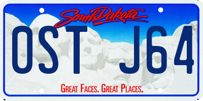 SD license plate 0STJ64