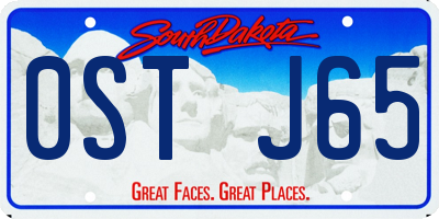 SD license plate 0STJ65