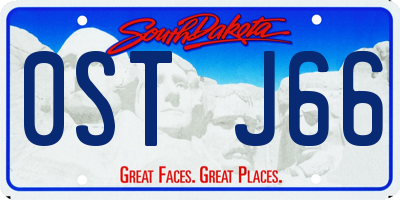 SD license plate 0STJ66