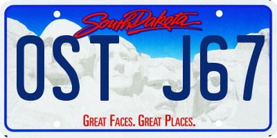 SD license plate 0STJ67