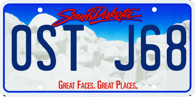 SD license plate 0STJ68