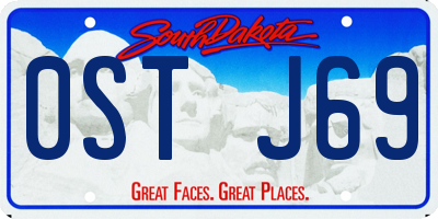 SD license plate 0STJ69