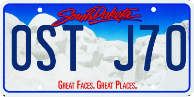 SD license plate 0STJ70