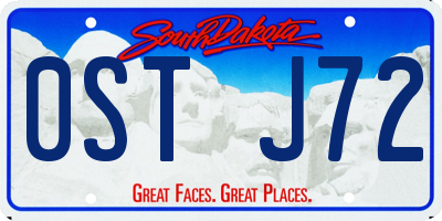 SD license plate 0STJ72