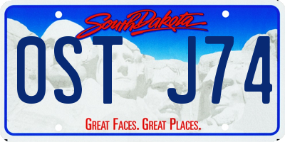 SD license plate 0STJ74