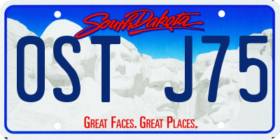 SD license plate 0STJ75