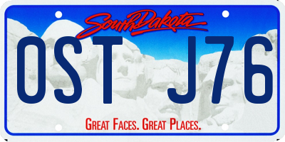 SD license plate 0STJ76