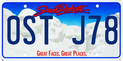 SD license plate 0STJ78