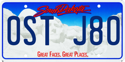 SD license plate 0STJ80