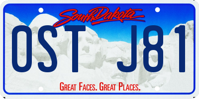 SD license plate 0STJ81