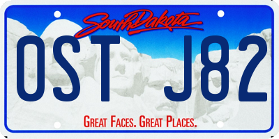 SD license plate 0STJ82