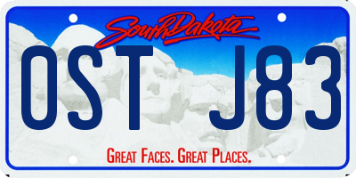 SD license plate 0STJ83