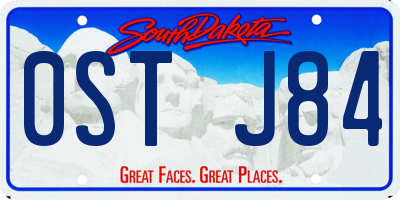 SD license plate 0STJ84
