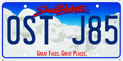 SD license plate 0STJ85