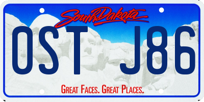 SD license plate 0STJ86