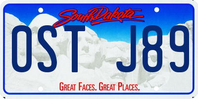 SD license plate 0STJ89