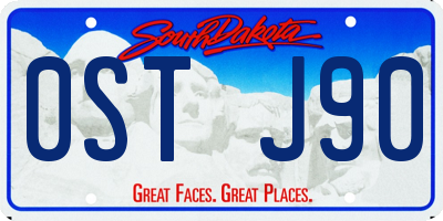 SD license plate 0STJ90