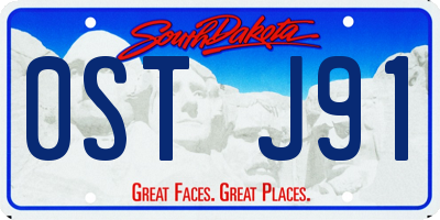 SD license plate 0STJ91