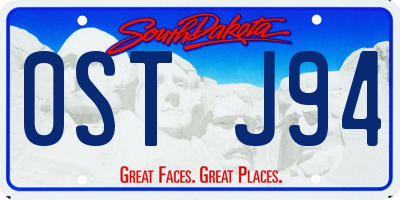 SD license plate 0STJ94