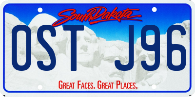 SD license plate 0STJ96