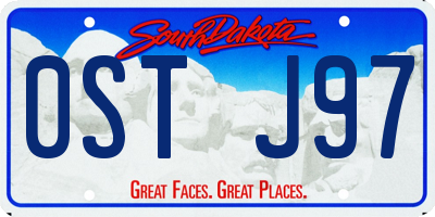 SD license plate 0STJ97