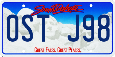 SD license plate 0STJ98