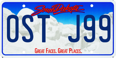 SD license plate 0STJ99