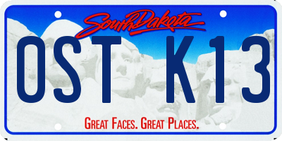 SD license plate 0STK13