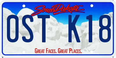 SD license plate 0STK18
