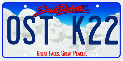 SD license plate 0STK22