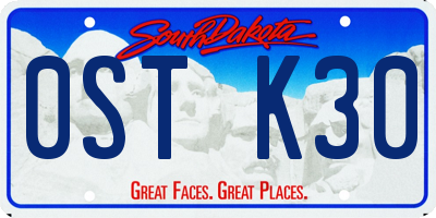 SD license plate 0STK30
