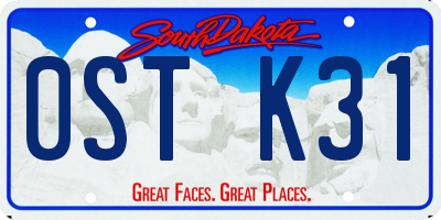 SD license plate 0STK31