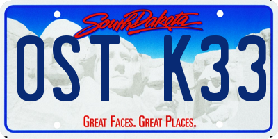 SD license plate 0STK33