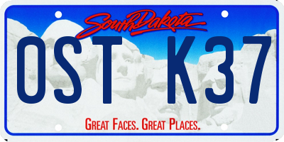 SD license plate 0STK37