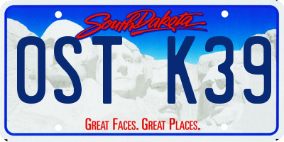 SD license plate 0STK39