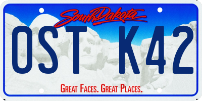 SD license plate 0STK42