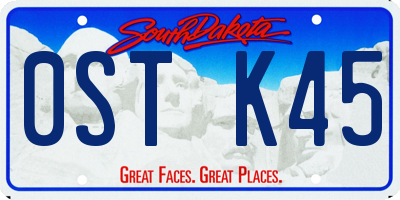 SD license plate 0STK45