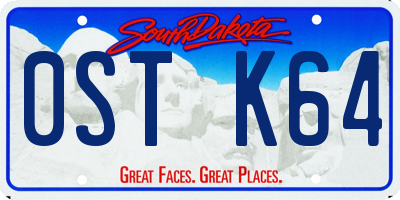 SD license plate 0STK64