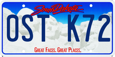 SD license plate 0STK72