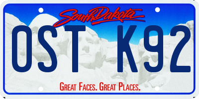 SD license plate 0STK92
