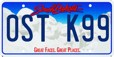 SD license plate 0STK99