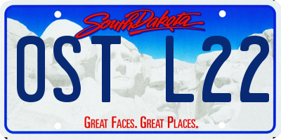 SD license plate 0STL22