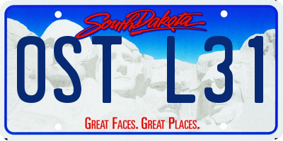 SD license plate 0STL31