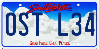 SD license plate 0STL34