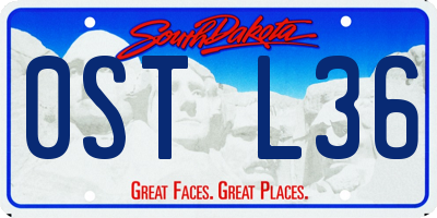 SD license plate 0STL36