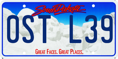 SD license plate 0STL39
