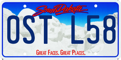 SD license plate 0STL58