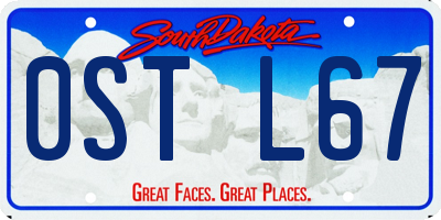 SD license plate 0STL67