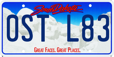 SD license plate 0STL83