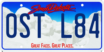SD license plate 0STL84